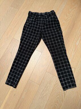 Old Navy Pixie Straight Leg Pants (Black & White Plaid)